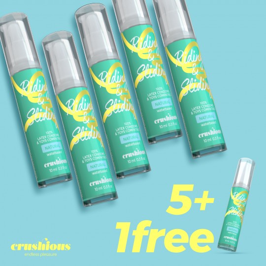 5 + 1 GRATUIT GELÉE LUBRIFIANTE RIDING &amp; SLIDING À BASE D&#039;EAU CRUSHIOUS 10ML