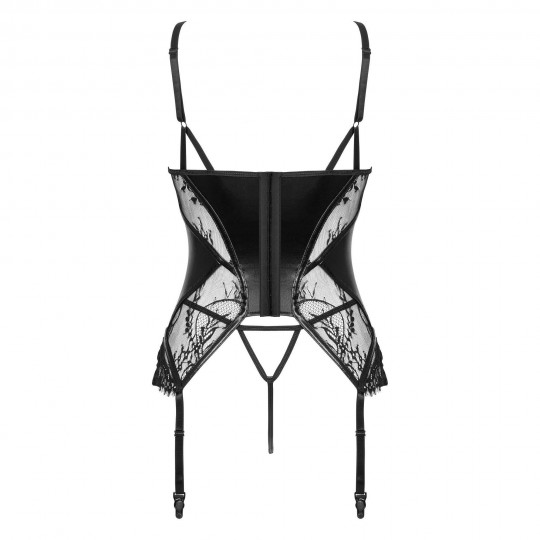 BEAUTY NIGHT FASHION LEONELA CORSET AND THONG BLACK