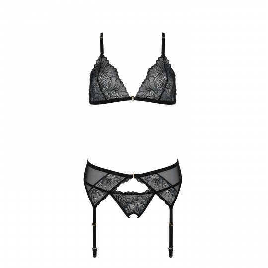 CONJUNTO DE 3 PIEZAS DELIENA NEGRO PASSION