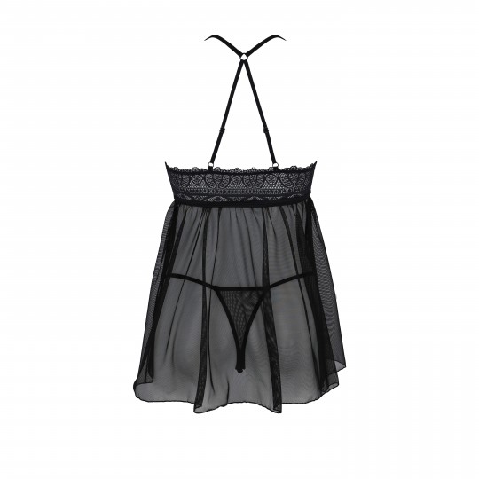 NUISETTE ET STRING KERRIA NOIR ECO COLLECTION PASSION