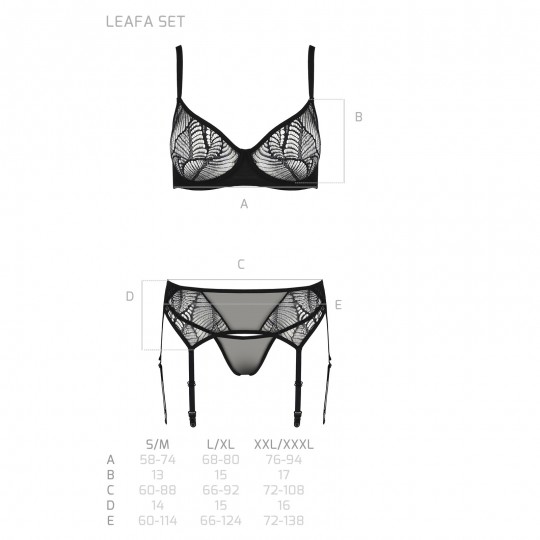 CONJUNTO DE 3 PIEZAS LEAFA NEGRO ECO COLLECTION PASSION