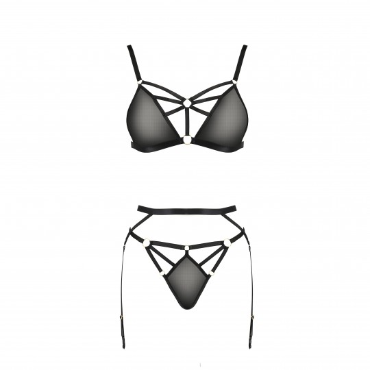 CONJUNTO DE 3 PIEZAS MEGGY NEGRO DEVIL COLLECTION PASSION