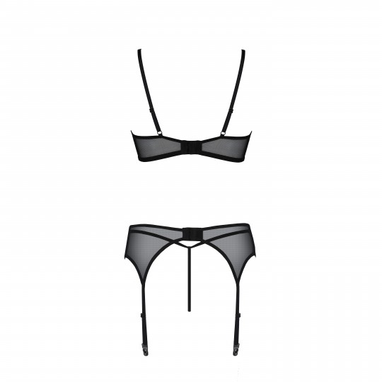 PRIMULA SET WITH OPEN BRA BLACK  - ECO PAS