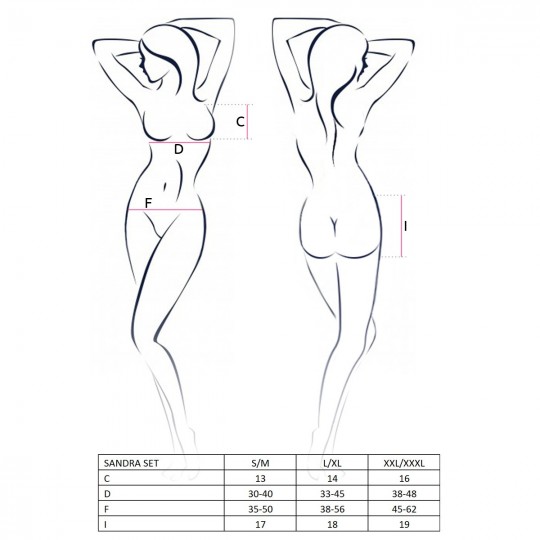 СТРАСТЬ ЭРОТИЧЕСКАЯ ЛИНИЯ САНДРА КОМПЛЕКТ ИЗ 3 ПРЕДМЕТОВ КРАСНЫЙ
