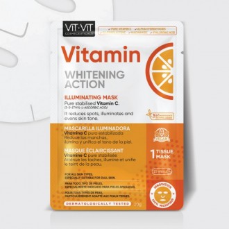 MASCARILLA DE TEJIDO FACIAL VITAMIN C VIT VIT COSMETICS 20GR