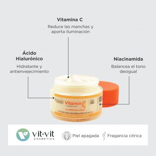 CRÈME DE JOUR ILLUMINATRICE VITAMIN C 50ML VIT VIT COSMETICS