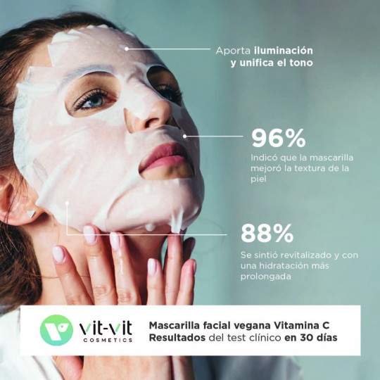 MÁSCARA DE TECIDO FACIAL VITAMIN C VIT VIT COSMETICS 20GR
