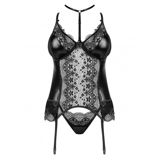 CORPETTO E PERIZOMA NOIR FANTASY BEAUTY NIGHT FASHION NERO