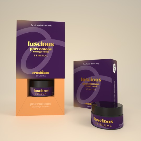 VELA DE MASSAGEM LUSCIOUS COM FEROMONAS E AROMA SENSUAL 20ML CRUSHIOUS