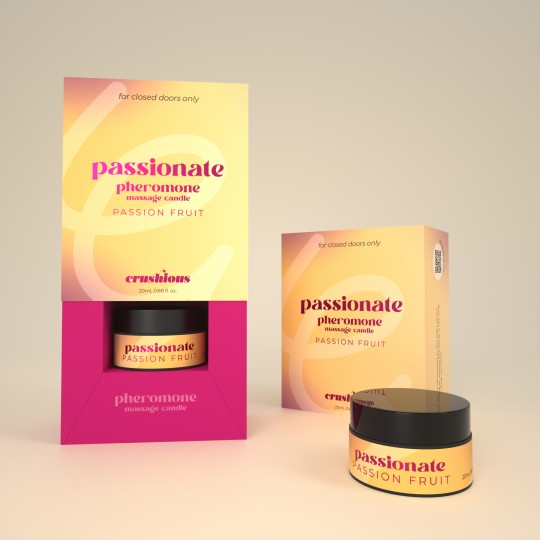CRUSHIOUS PASSIONATE MASSAGE CANDLE WITH PHEROMONES AND PASSION FRUIT SCENT 20ML