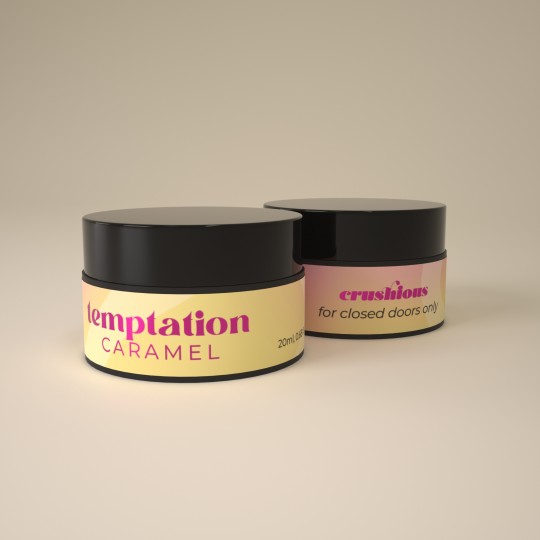 VELA DE MASAJE TEMPTATION CON FEROMONAS Y AROMA DE CARAMELO DE NATA 20ML CRUSHIOUS