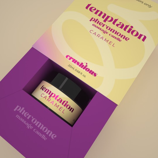 CRUSHIOUS TEMPTATION MASSAGE CANDLE WITH PHEROMONES AND TOFFEE CARAMEL AROMA 20ML