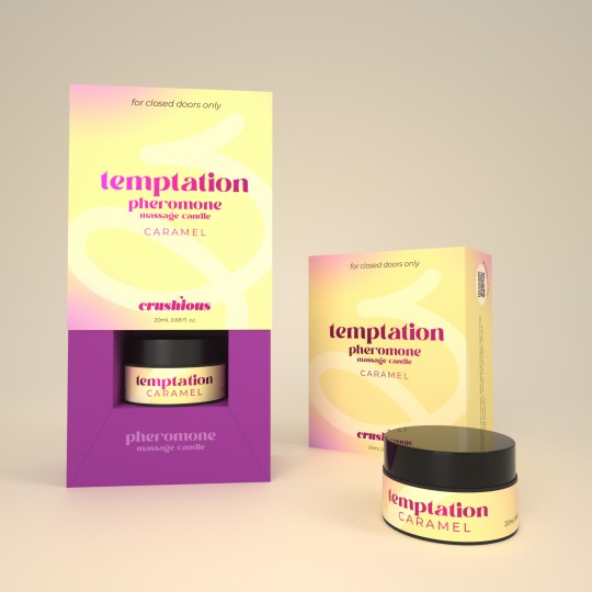 CANDELA DA MASSAGGIO TEMPTATION CON FEROMONI E PROFUMO CARAMELLO 20ML CRUSHIOUS