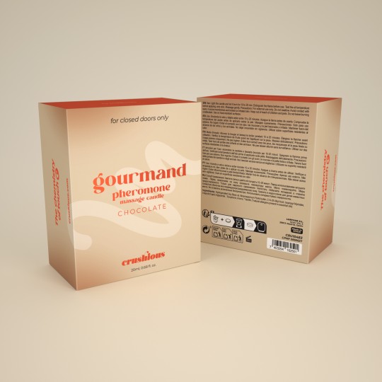 PACK 5 + 1 GRÁTIS VELA DE MASSAGEM GOURMAND COM FEROMONAS E AROMA A CHOCOLATE 20ML CRUSHIOUS