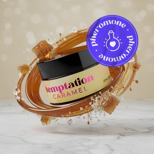 MASSAGEKERZE TEMPTATION MIT PHEROMONEN UND KARAMELLAROMA 20ML CRUSHIOUS