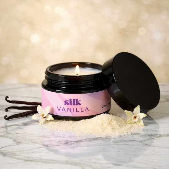 SILK-MASSAGEKERZE MIT PHEROMONEN UND VANILLE-DUFT 20 ML CRUSHIOUS