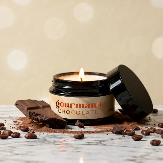 CRUSHIOUS GOURMAND MASSAGE CANDLE WITH PHEROMONES AND CHOCOLATE SCENT 20ML