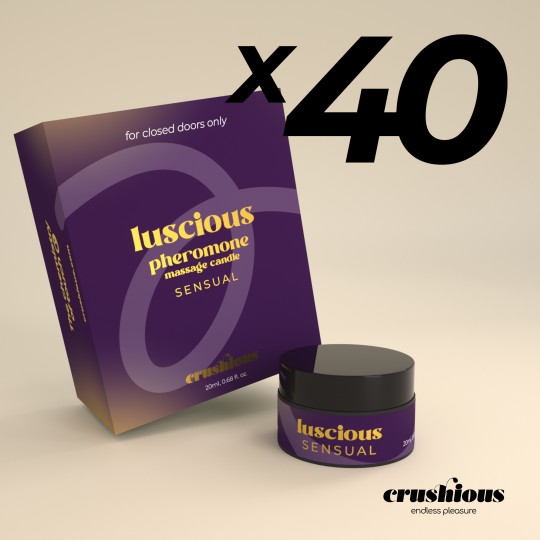 PACK OF 40 CRUSHIOUS LUSCIOUS MASSAGE CANDLE WITH PHEROMONES AND SENSUAL AROMA 20ML