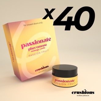 PACK OF 40 CRUSHIOUS PASSIONATE MASSAGE CANDLE WITH PHEROMONES AND PASSION FRUIT SCENT 20ML