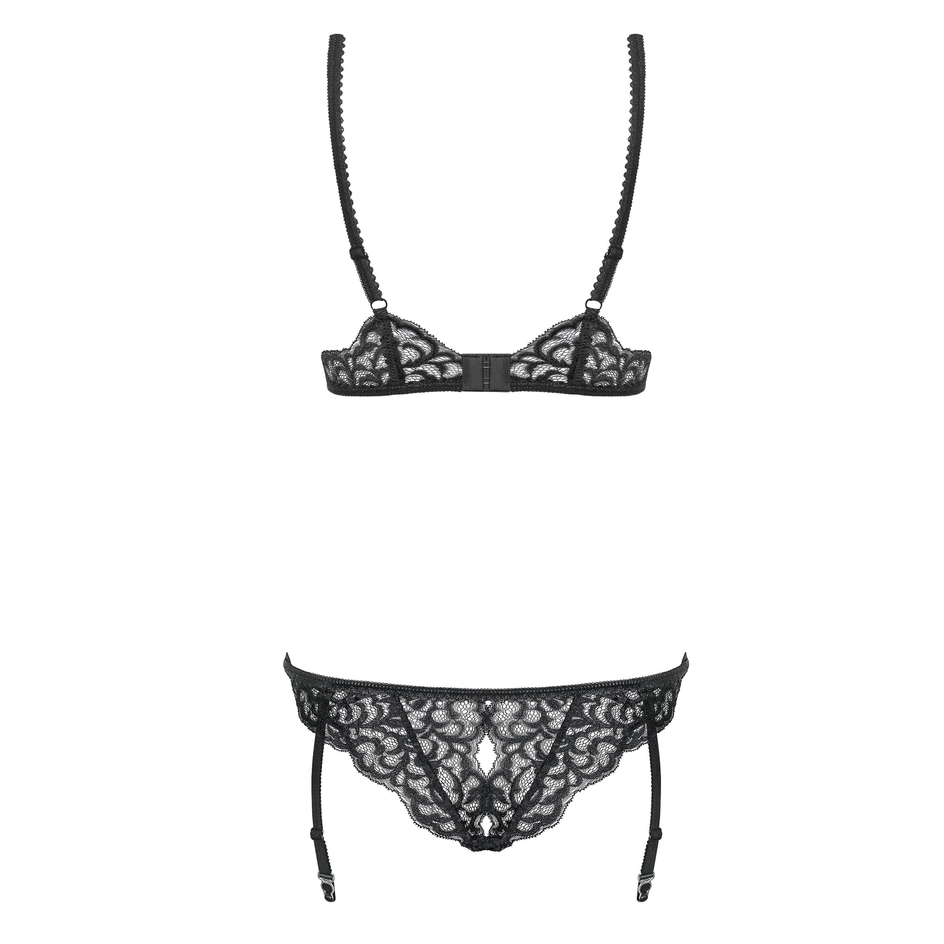 Боди Obsessive Laluna teddy, Чёрный, S/M Obs_Laluna teddy S/M - Obsessive - Эротические боди - Купить