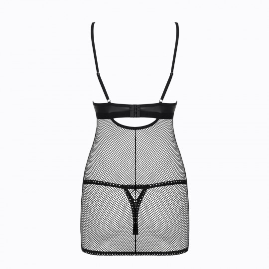 OBSESSIVE REDELLA CHEMISE AND THONG BLACK