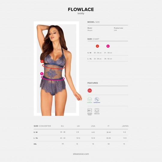 OBSESSIVE FLOWLACE TEDDY BLUE