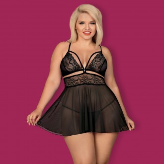 OBSESSIVE 838-BAB BABYDOLL AND THONG BLACK