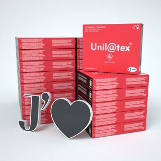 25 BOXES OF 144 RED STRAWBERRY CONDOMS UNILATEX