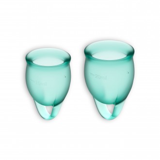 FEEL CONFIDENT 2 MENSTRUAL CUPS SET SATISFYER DARK GREEN