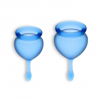 FEEL GOOD 2 MENSTRUAL CUPS SET SATISFYER DARK BLUE