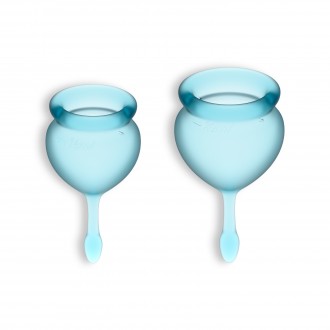 FEEL GOOD 2 MENSTRUAL CUPS SET SATISFYER LIGHT BLUE