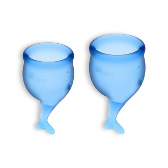 FEEL SECURE 2 MENSTRUAL CUPS SET SATISFYER DARK BLUE