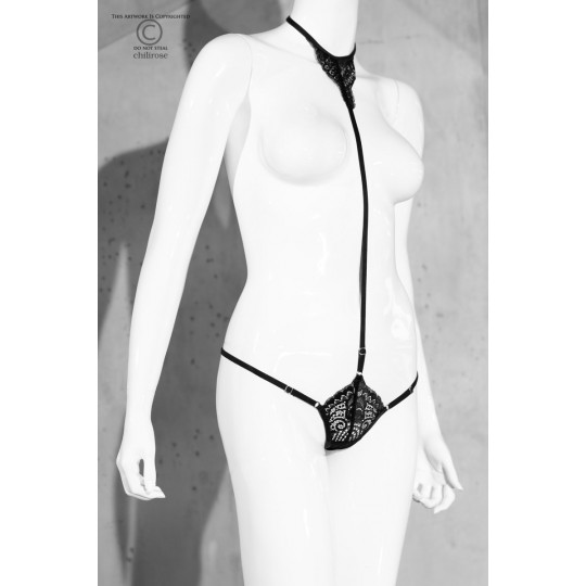 CUECA FIO DENTAL COM GARGANTILHA CR-4385 PRETA