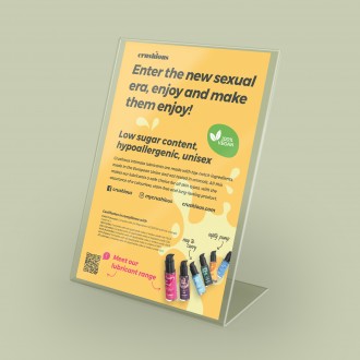 CRUSHIOUS ROTATING DISPLAY WITH LUBRICANT PRESENTATION FLYER IN ENGLISH