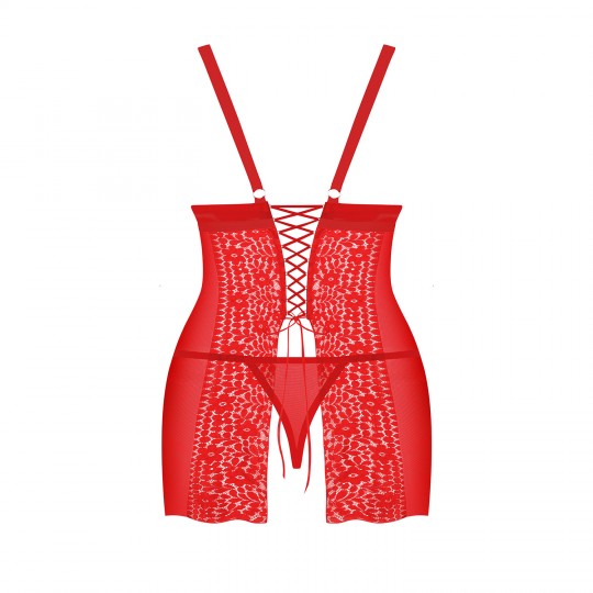 QUEN SIZE OBSESSIVE BLOSSMINA CHEMISE AND THONG