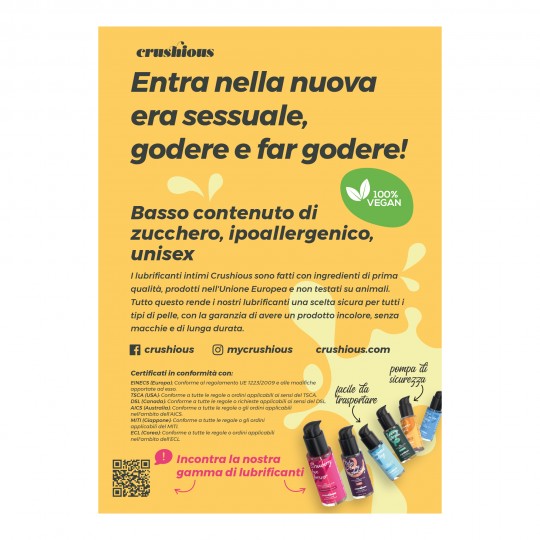 ACRYLIC DISPLAY WITH FLYER CRUSHIOUS LUBRICANTS A5 IT