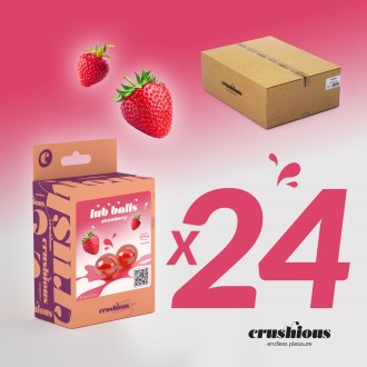 PACK OF 24 LUB BALLS STRAWBERRY FLAVOURED LUBRICATING BALLS CRUSHIOUS
