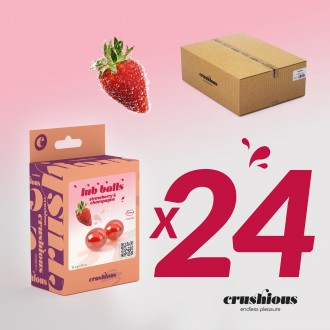 PACK OF 24 LUB BALLS STRAWBERRY & CHAMPAGNE FLAVOURED LUBRICATING BALLS CRUSHIOUS