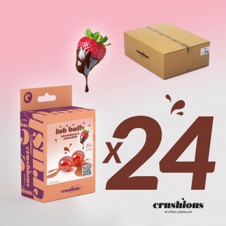 PACK OF 24 LUB BALLS STRAWBERRY & CHOCOLATE FLAVOURED LUBRICATING BALLS CRUSHIOUS