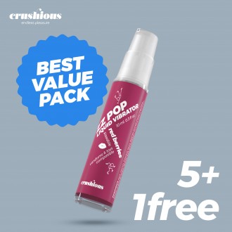 PACK 5 + 1 GRÁTIS VIBRADOR LÍQUIDO ZZ POP COM AROMA FRUTOS VERMELHOS 10ML CRUSHIOUS