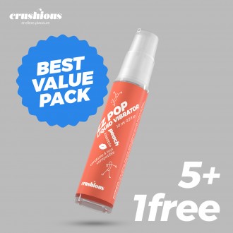 PACK 5 + 1 FREE CRUSHIOUS ZZ POP LIQUID VIBRATOR PEACH  AROMA 10ML