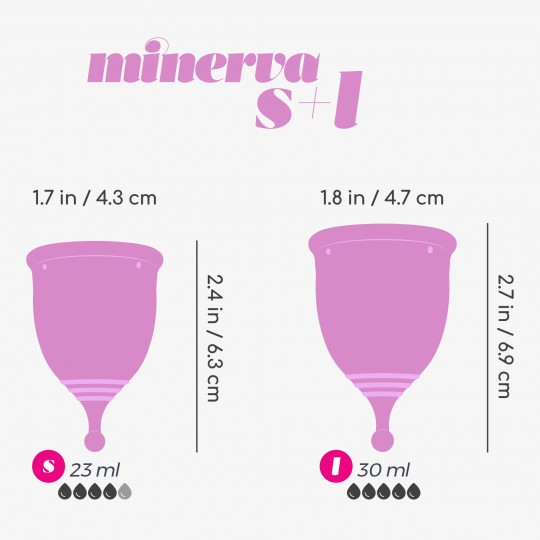 МЕНСТРУАЛЬНЫЕ ЧАШКИ CRUSHIOUS MINERVA S + L С МЕШОЧКОМ