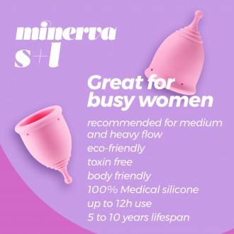 CRUSHIOUS MINERVA S + L MENSTRUAL CUPS WITH POUCH AND TOY CLEANER 150 ML