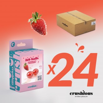 PACK DE 24 BOULES LUBRIFIANTES AVEC GOUT À LA FRAISE ET CHAMPAGNE LUB BALLS CRUSHIOUS