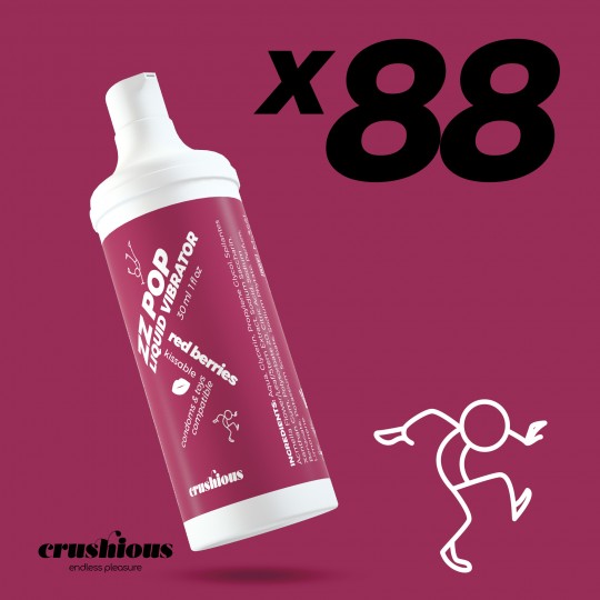 PACK OF 88 CRUSHIOUS ZZ POP LIQUID VIBRATOR RED BERRIES AROMA 30ML