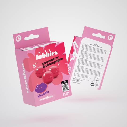 CRUSHIOUS LUBBIES KISSABLE OIL BALLS STRAWBERRY &amp; CHAMPAGNE